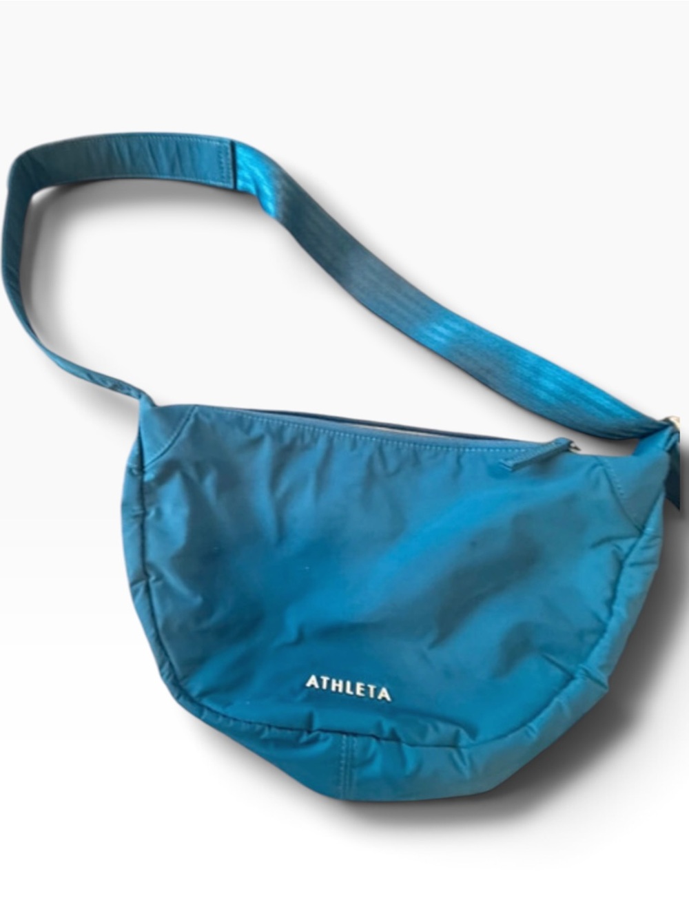 ATHLETA Small Cerulean Blue POWER OF SHE Crossbody Shoulder Bag 7x10 D-9